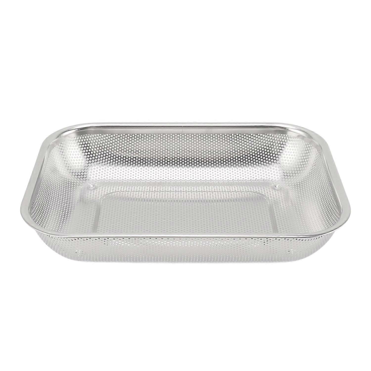 Fruit Vegetable Rectangular Strainer Basket Stainless Steel Colander Strainer Rectangle Mesh Oil Bas