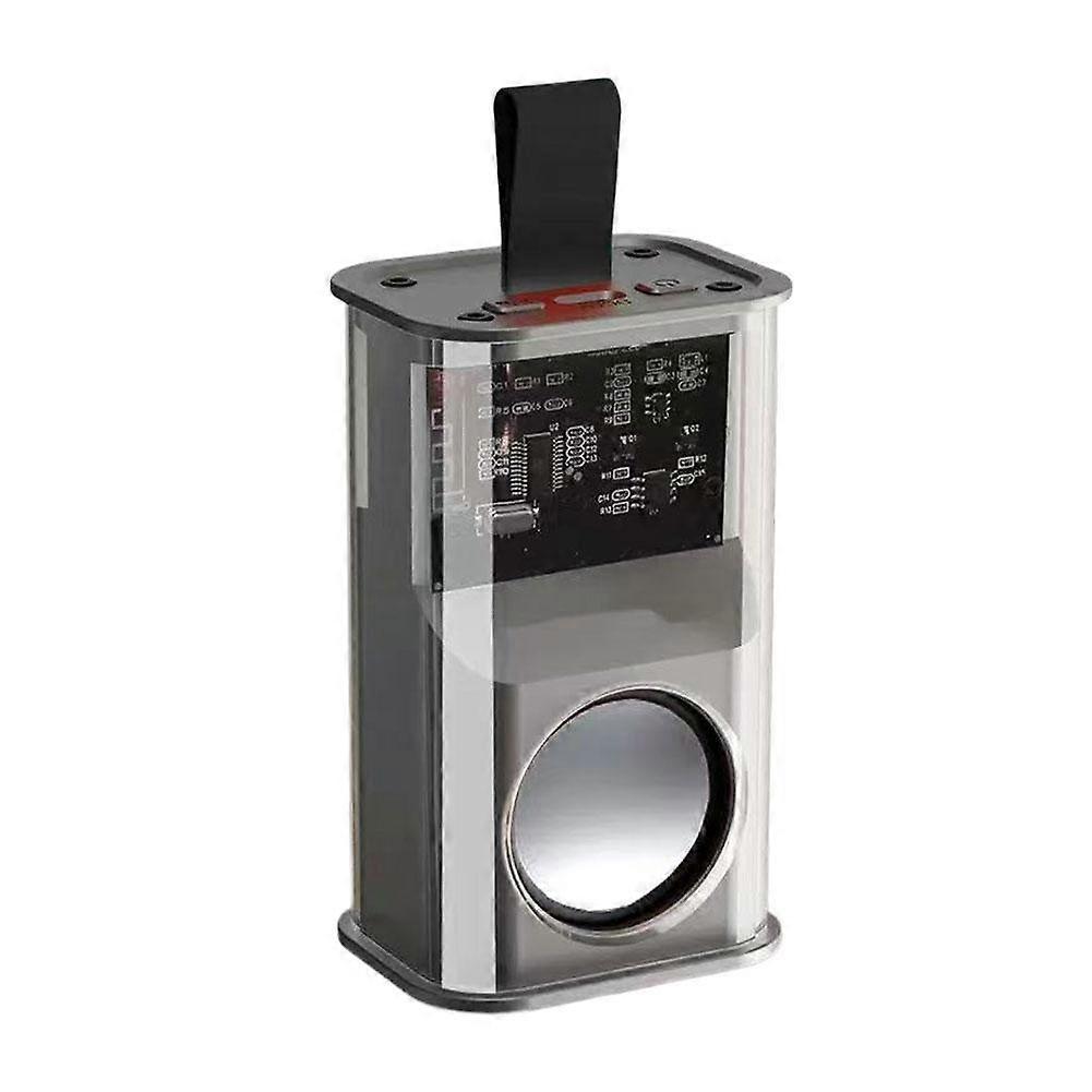 Transparent Mecha Style Bluetooth Speaker with Colorful Lamp Portable Wireless Subwoofer for Outdoor Use