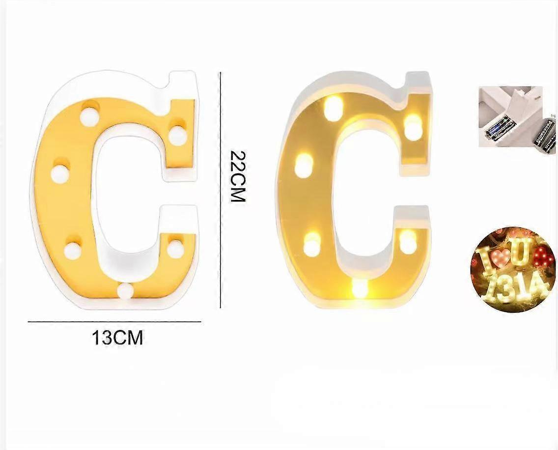 Gold LED Marquee Letter C Sign with Brilliant Illumination and Weatherproof Design for Events