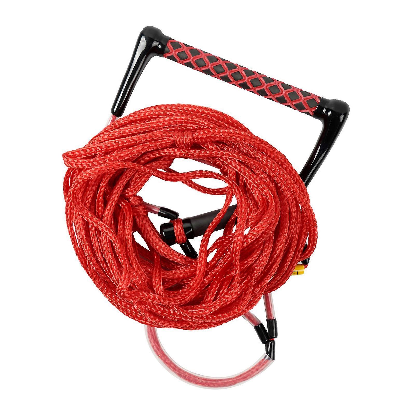 Water Ski Surfing Rope Wakeboard Kneeboard Tubing Tow Rope Adjustable Wake Surfs Rope with Handle for Wake Surfing  Red