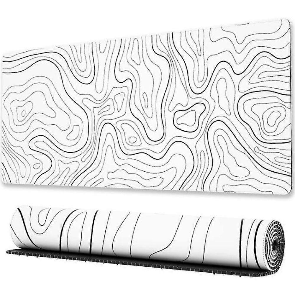 Gaming mousepad with stitched edges, 80x30/90x40cm, white