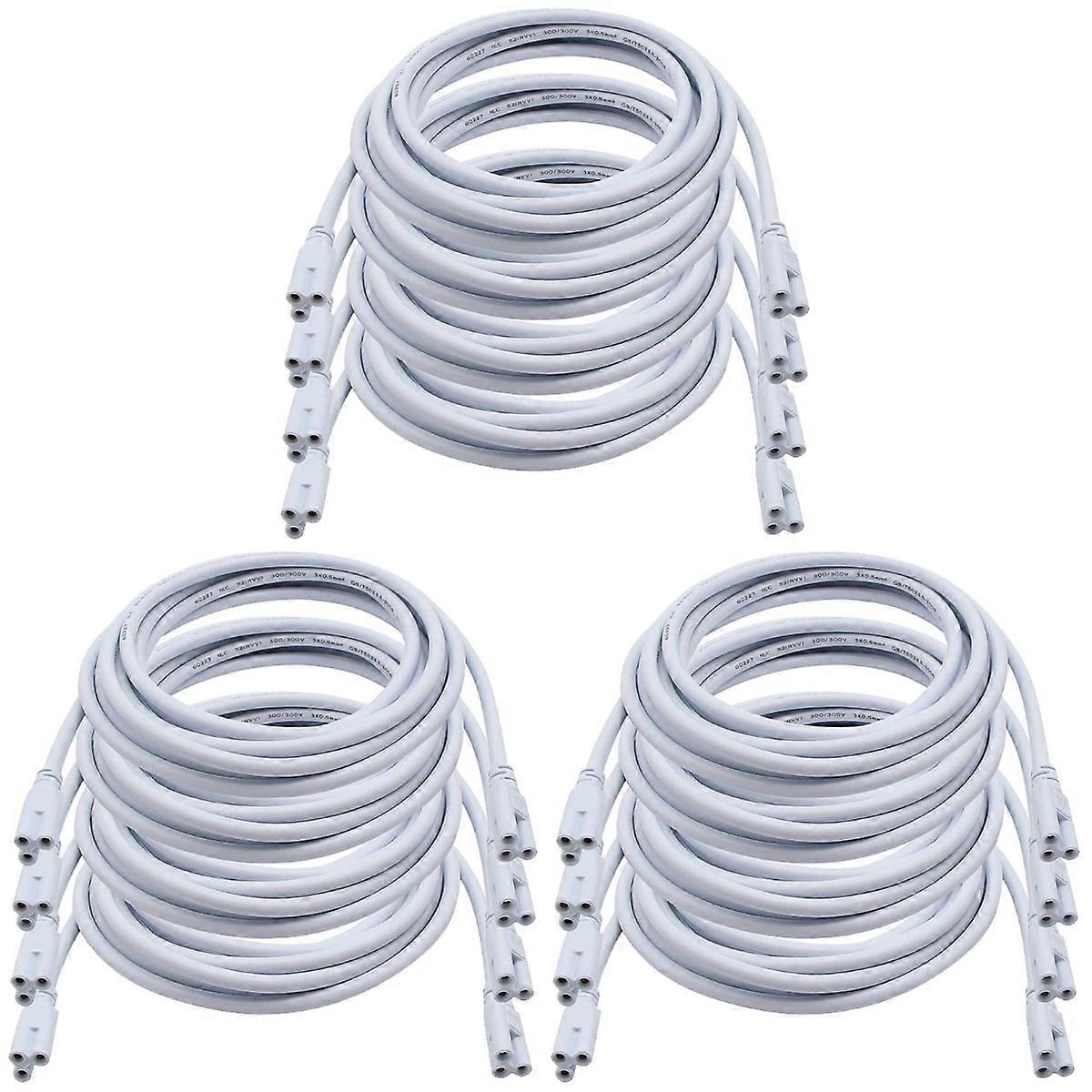 12 pcs T5 T8 Dual Head Connector Cable 3-pin LED Lamp Connecting Wire for LED Tube