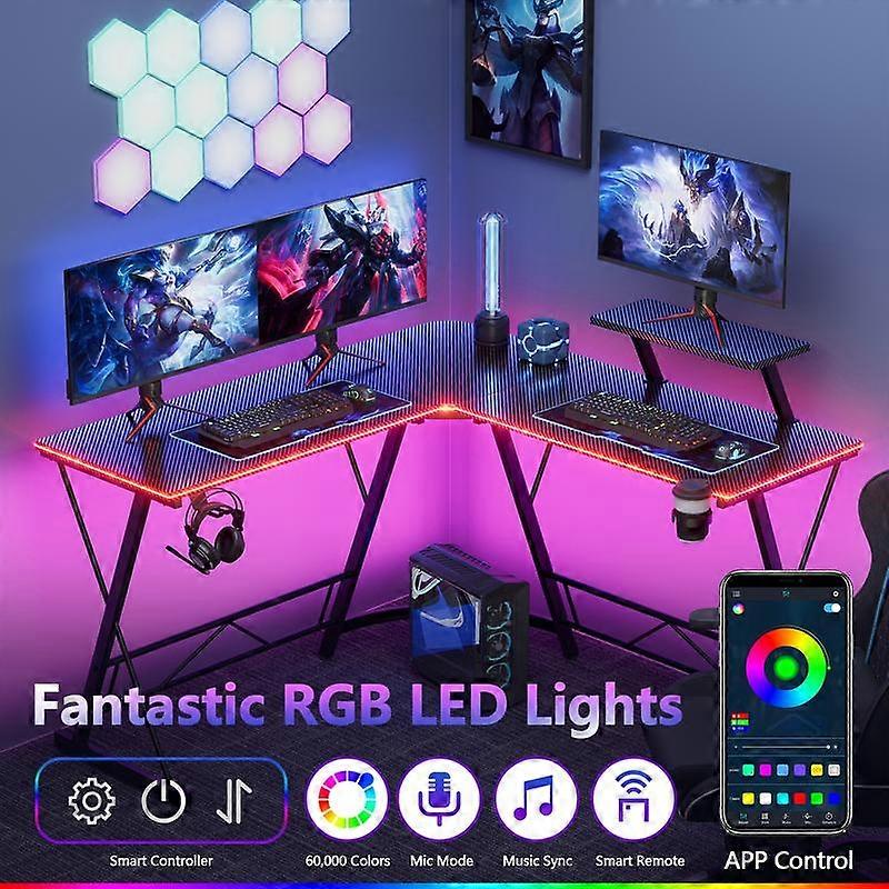 ��Seduta più ampia��Sedia da gioco Mr IRONSTONE con altoparlanti e illuminazione RGB, sedia da gioco ergonomica per computer con massaggio, cuscino più ampio e poggiapiedi