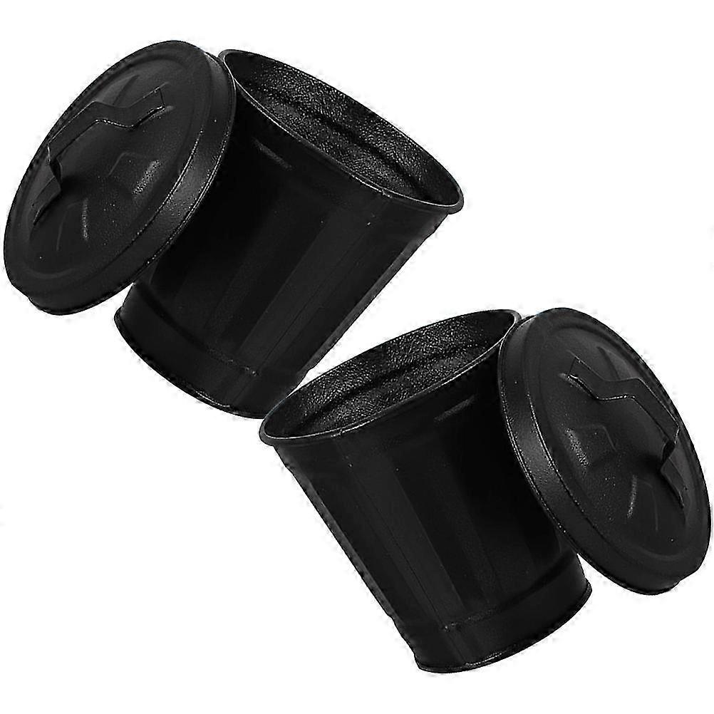 Black Multipurpose Wastebaskets for Desktop Storage 4Pcs Small Trash Cans