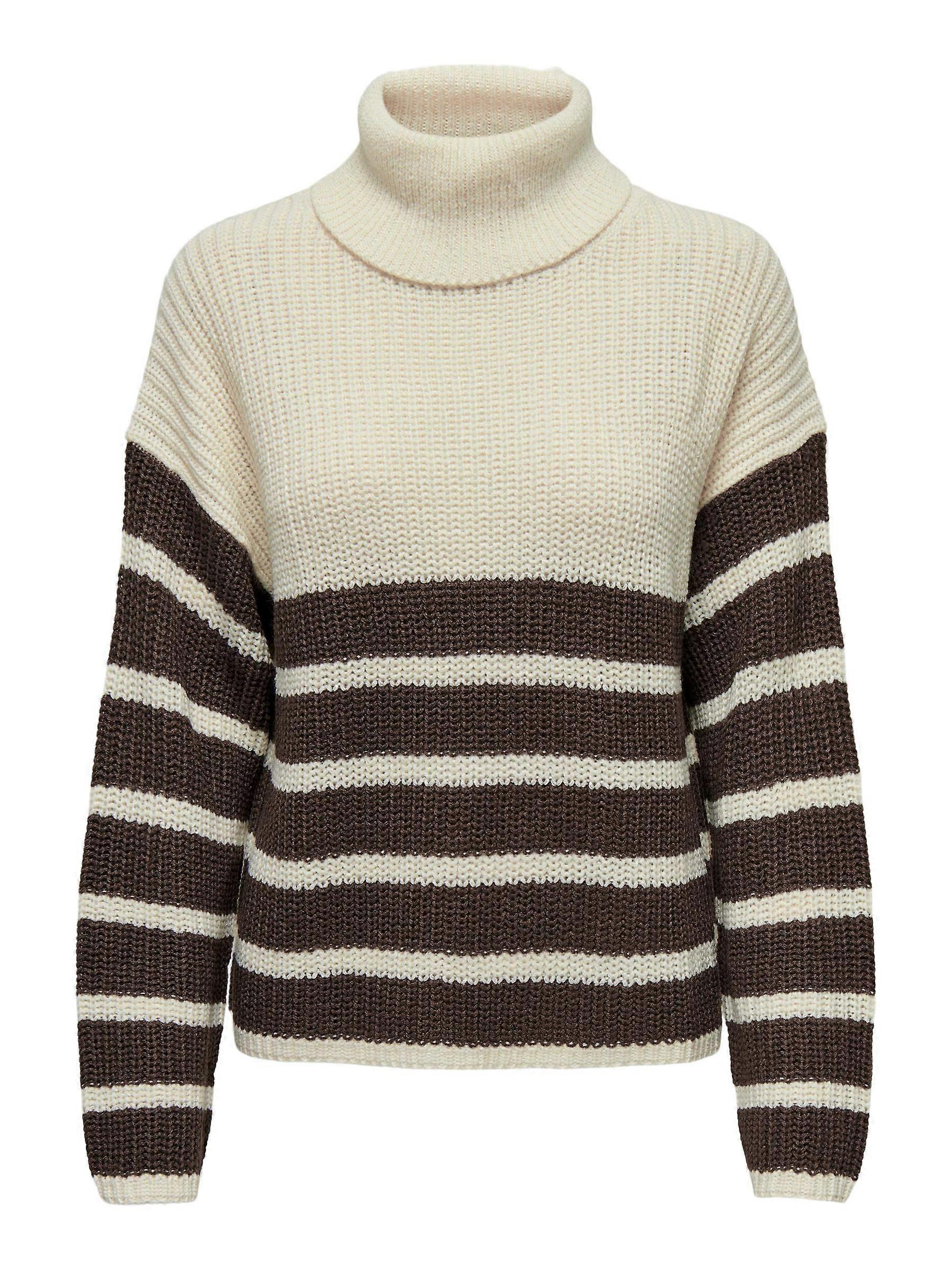 Damen JDY Strickpullover Gestreift mit Rollkragen Sweater Langarm JDYJUSTY NEU