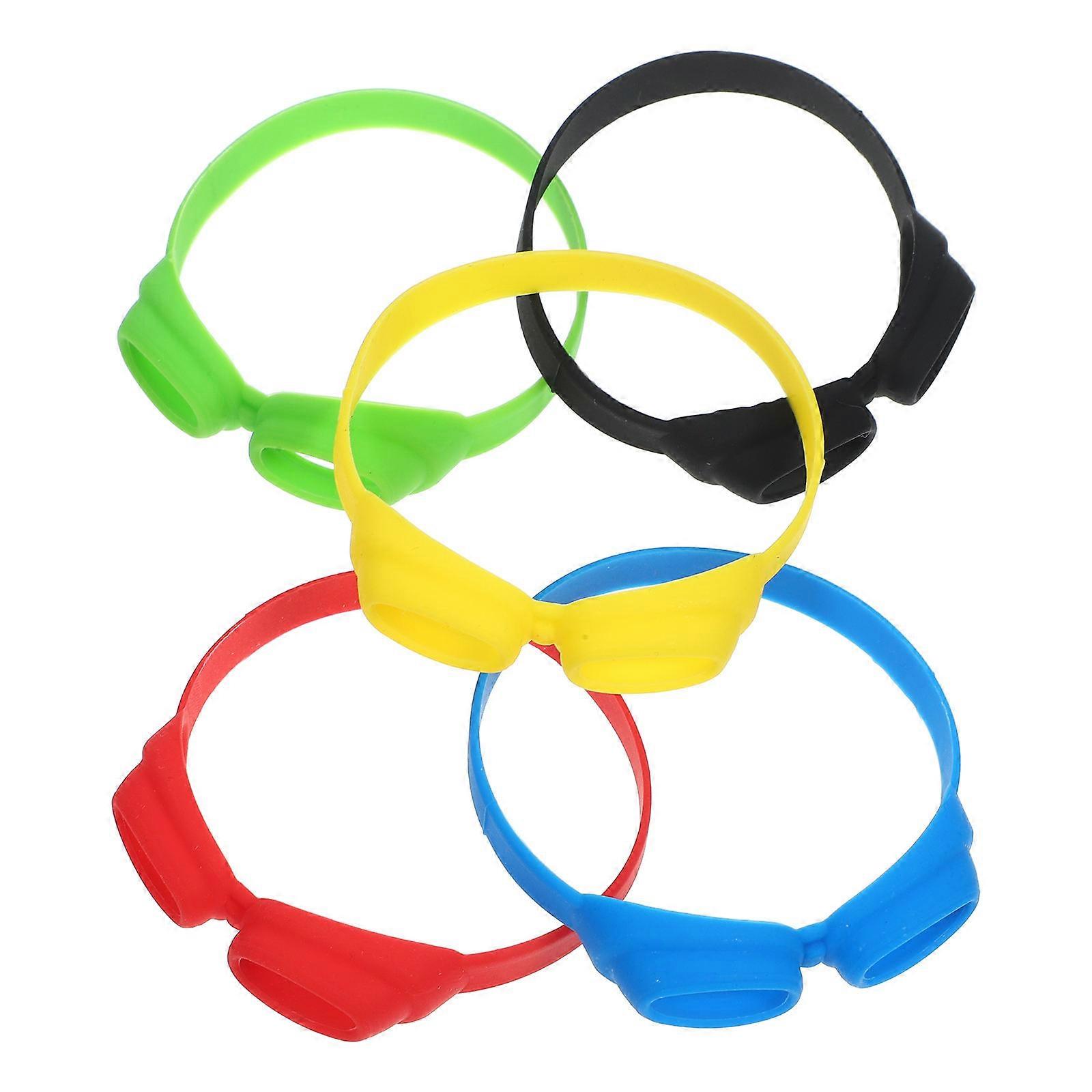 Silicone Markers for Cup Identification Reusable Assorted Color Drink Markers 5pcs