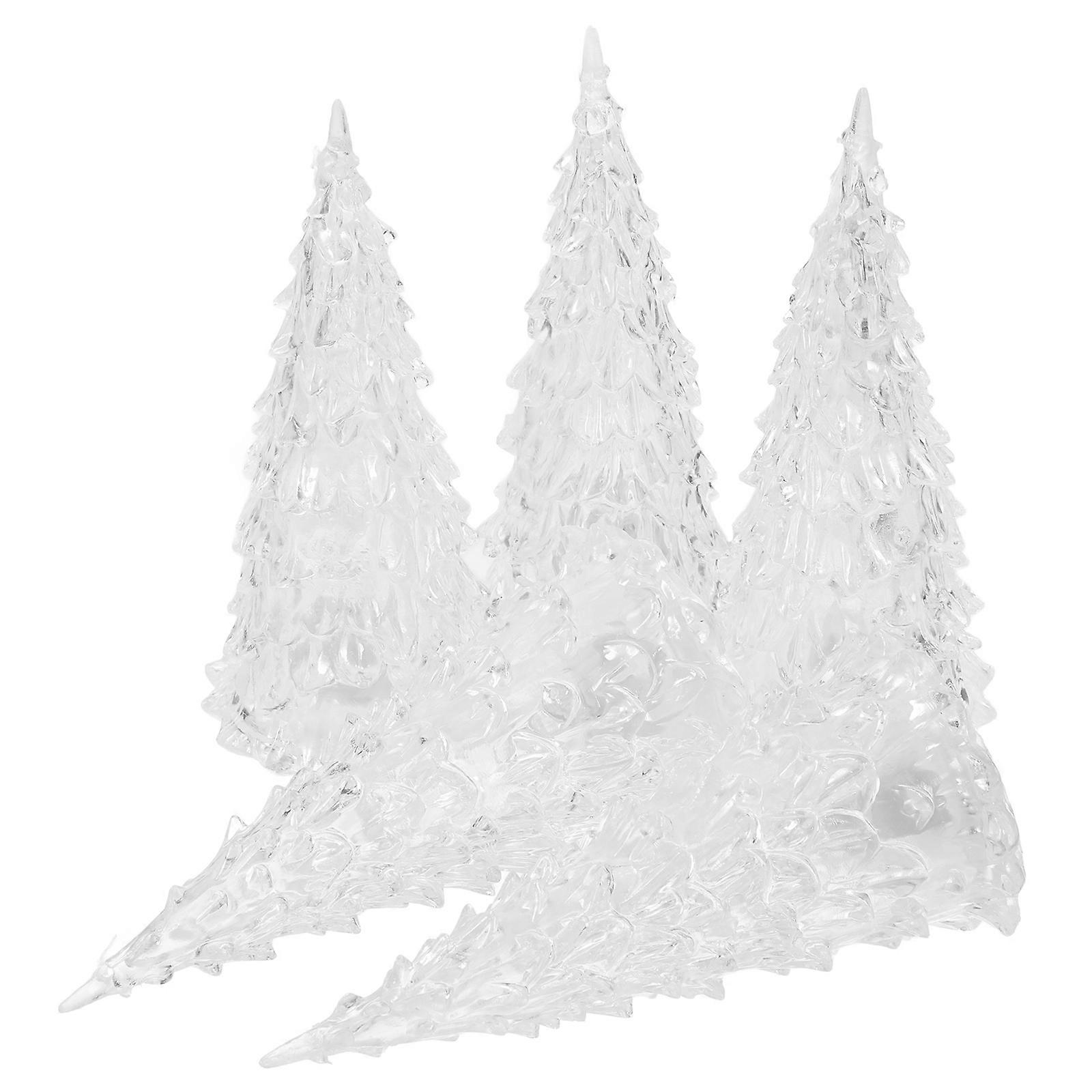 Christmas Acrylic Tree Ornaments for Tabletop Decoration 5Pcs Mini Set