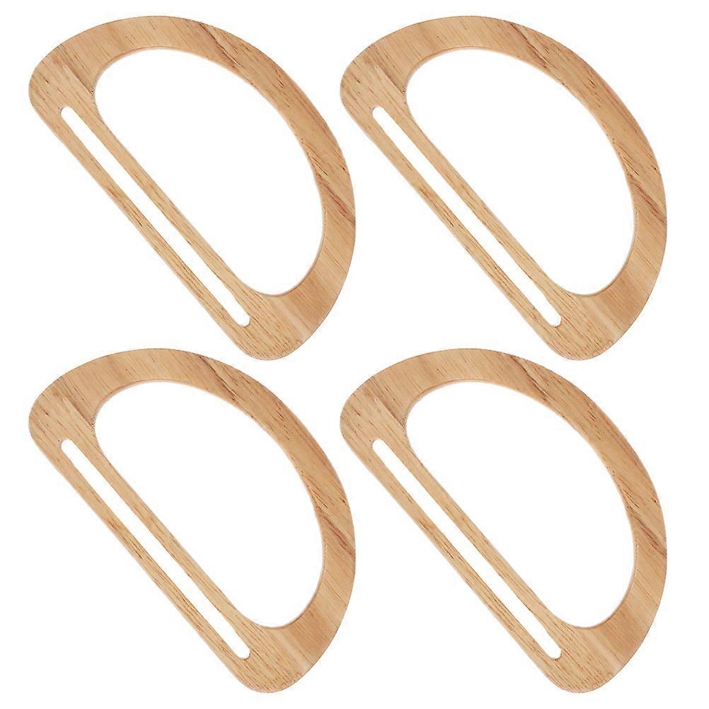 Wooden D Shape Bag Handle for Purse Making 4Pcs Durable Replacement