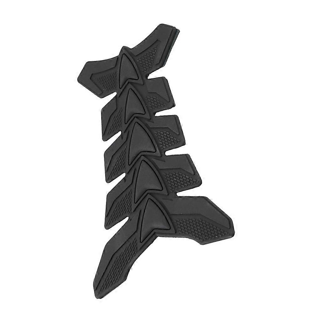 Motorcycle Gas Tank Protector with Unique Fishbone Shape Design Self Adhesive Durable Rubber Black