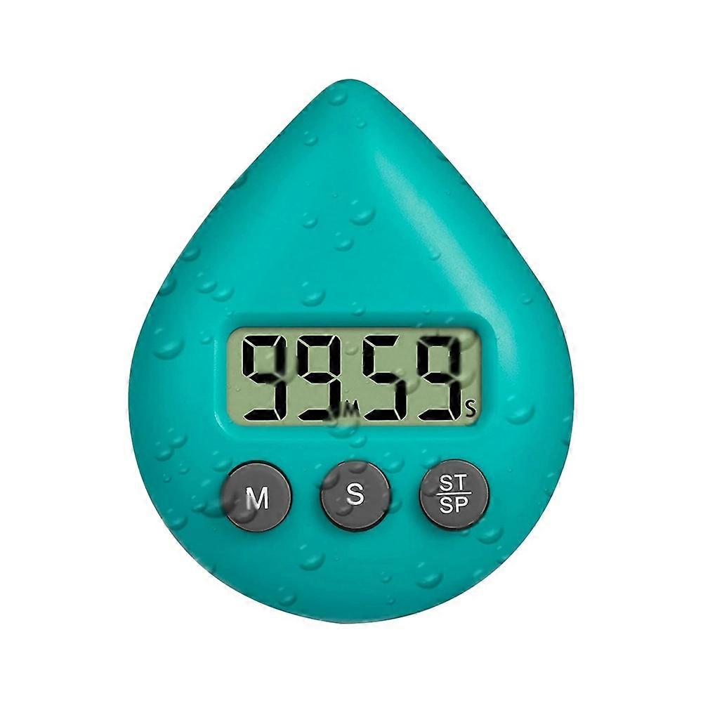 Silent Non-Ticking Battery Operated Shower Timer, Waterproof Digital Timer, Small Size Cute Timer Green