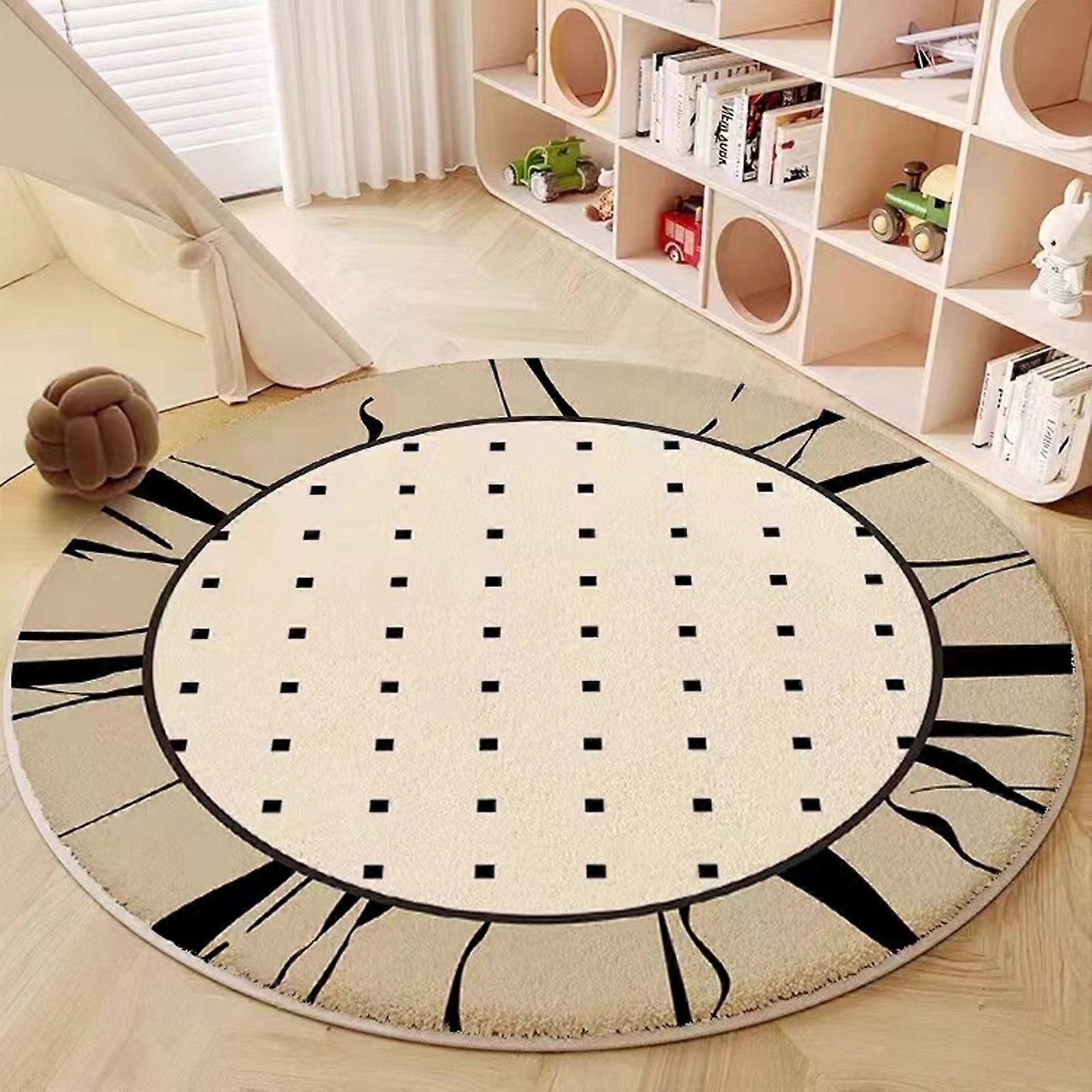 Txmfgh Elegant Round Non-Slip Doormat, Super Absorbent & Quick-Drying, Modern Design for Entryways, Sofa, Table
