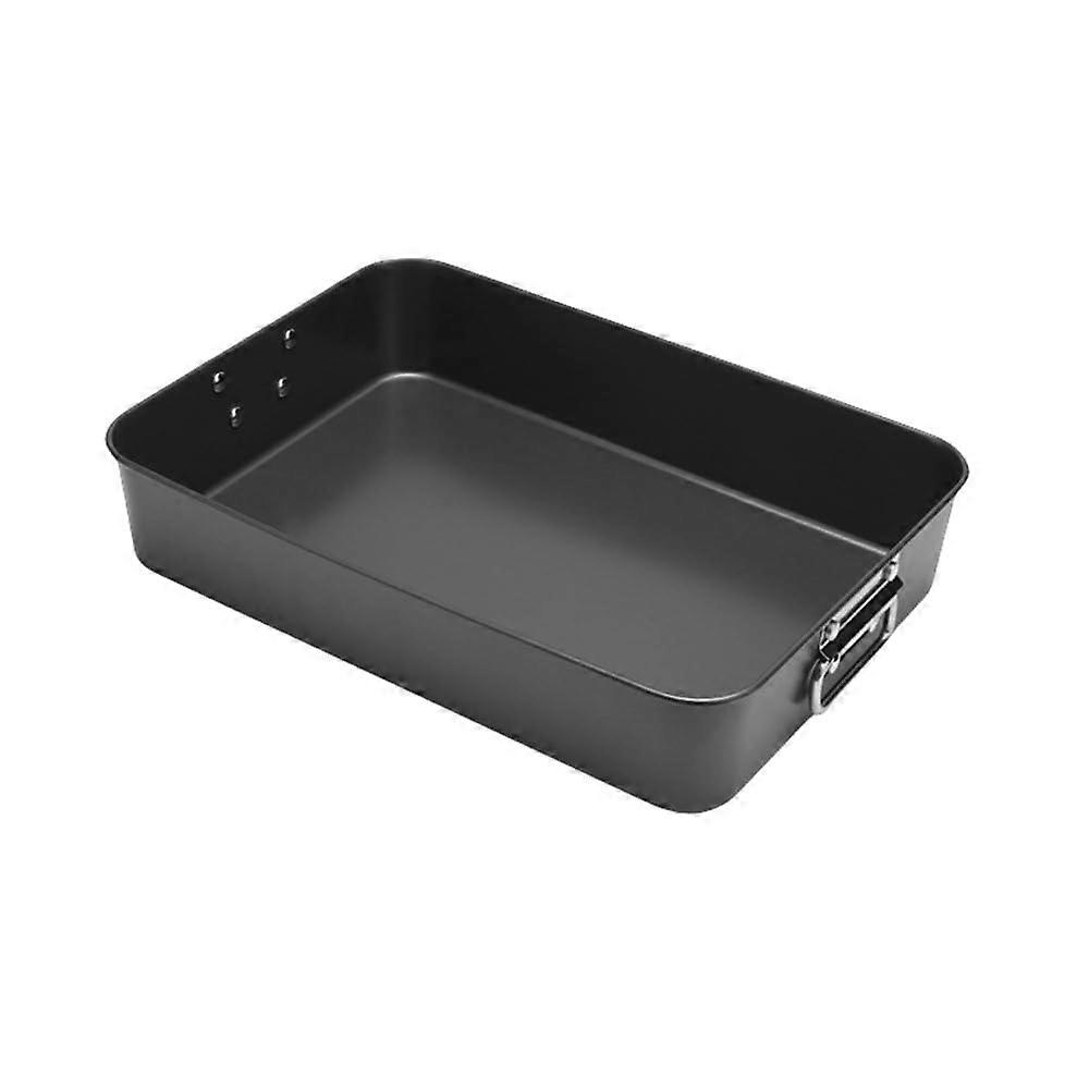 Non Stick Deep Rectangular Baking Pan 13.7 x 10.8 x 2.6 Inch Carbon Steel with Handles