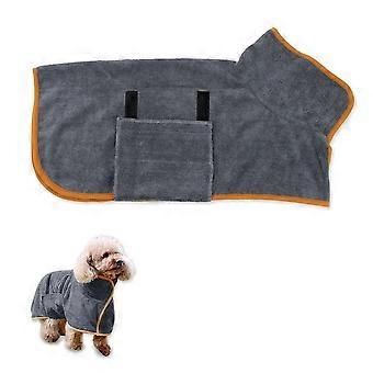 Hunde Trockenmantel Bademantel Handtuch, Mikrofasermaterial Schnell trocknender super saugfähiger Hundebademantel, Haustier Schnell trocknend Feuchtigkeitsabsorbierend mit einstellbarer Farbe