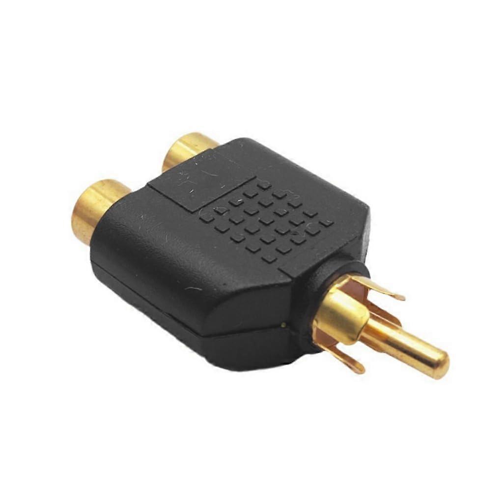 Auditory Splitter 1 Male To 2 Female Adapter For Seamless Video Connection Mono Black BK 2 Way Audio Splitter