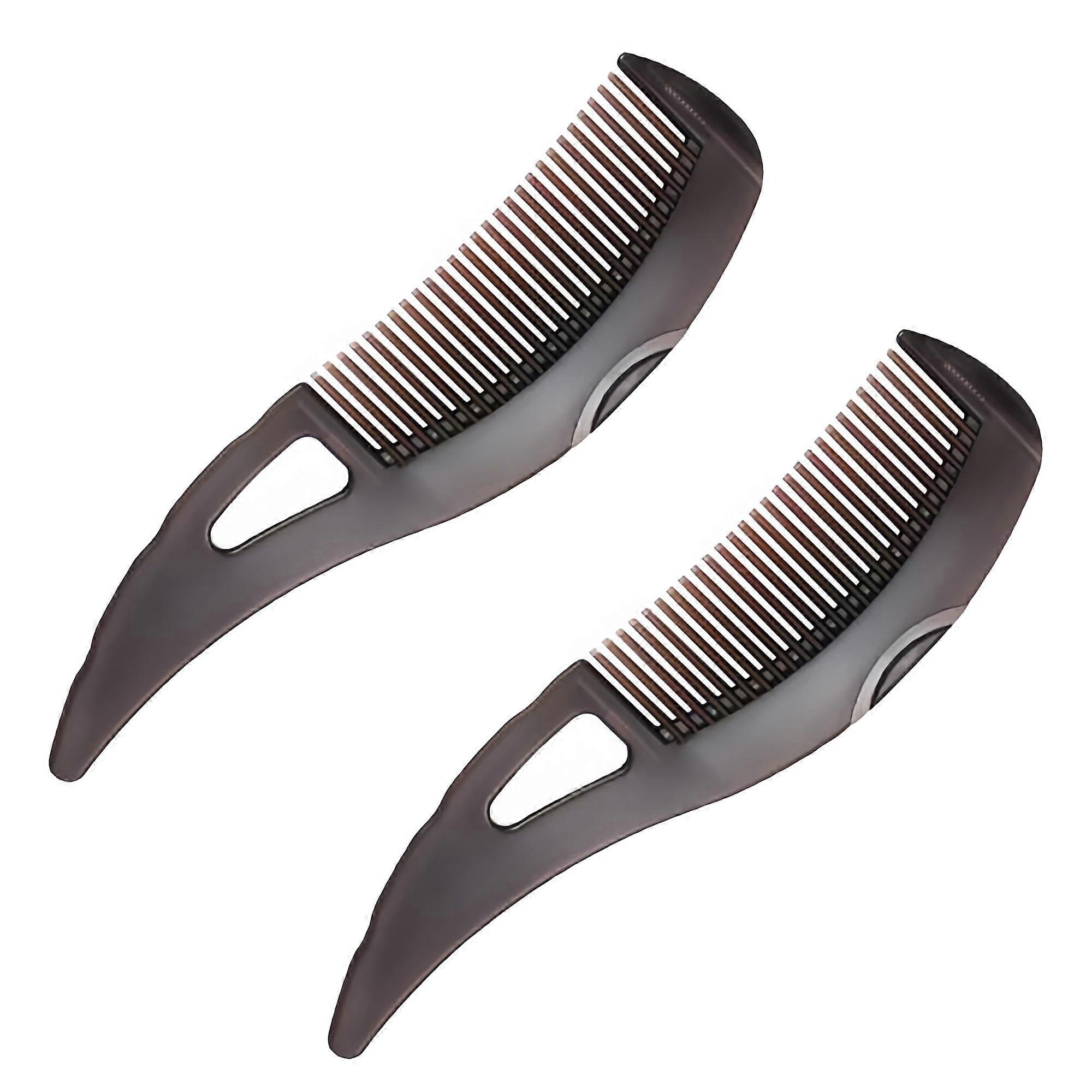 2 Pcs Dandruff Comb with Hollow Tooth Design and Scalp Massager for Easy Cleaning and Hair Care (Brown)