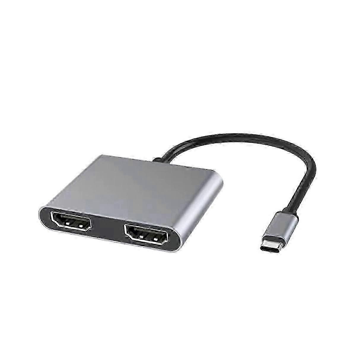4 in 1 Type C to Dual HDMI-Compatible Extend Splitter PD USB HUB