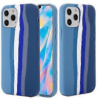 For Iphone 12 Pro Max Rainbow Liquid Silicone Shockproof Full Coverage Protective Case (pink) 26s