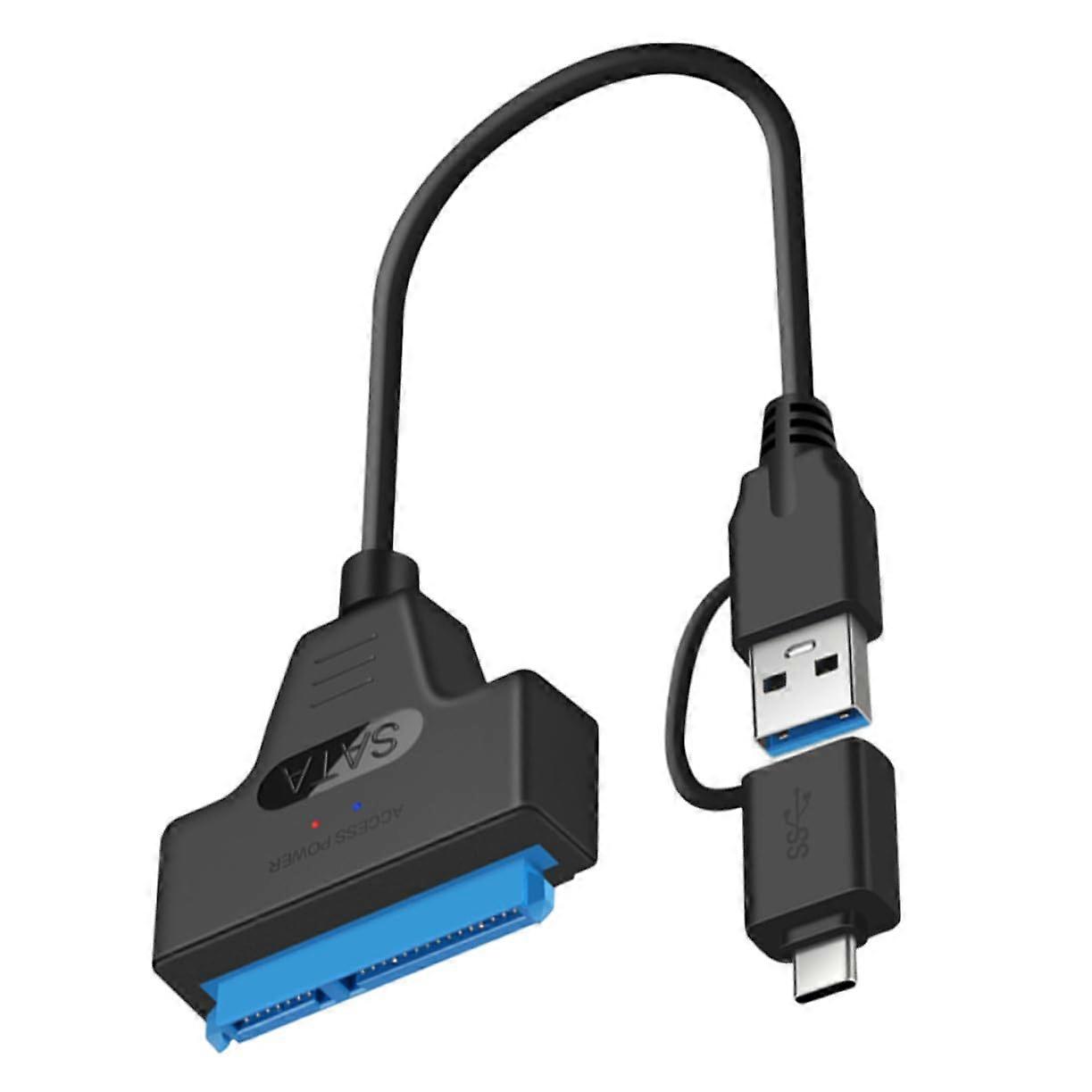 USB C to SATA Hard Drive Adapter Cable Speed Data Transfer PlugandPlay Black