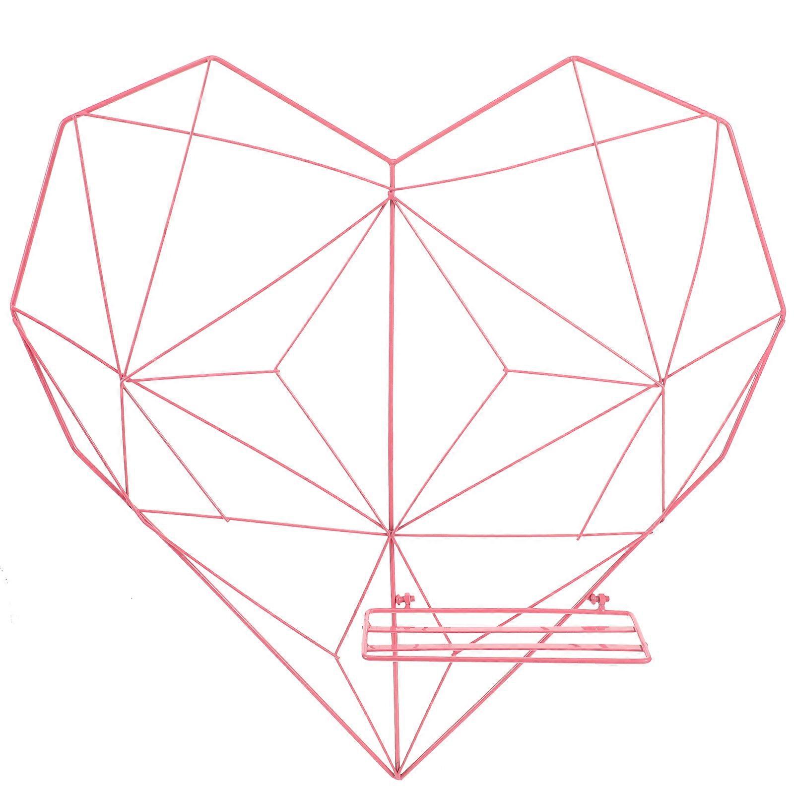 Multi Functional Wood Wall Mounted Shelf for Home Pink Rack