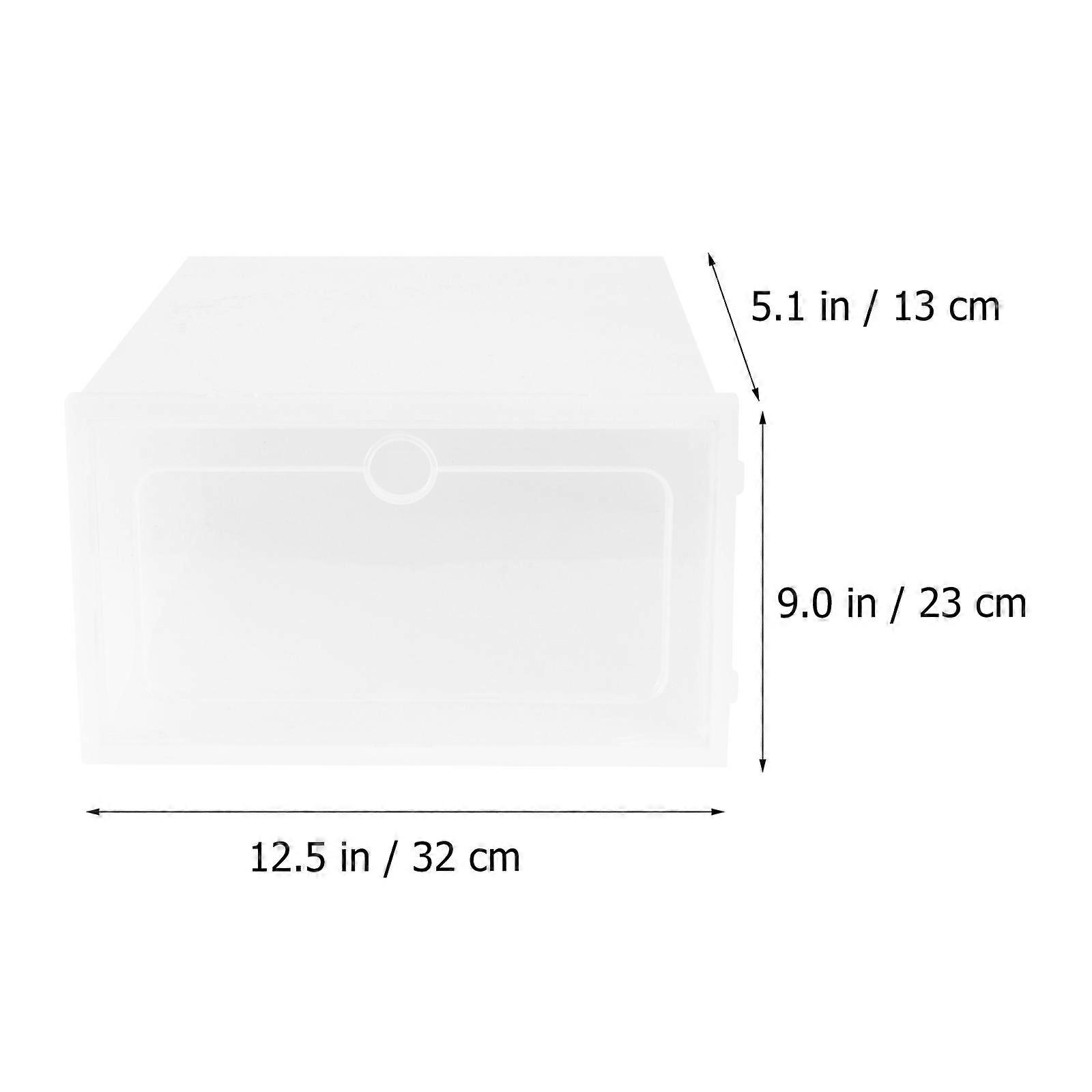 Shoes Storage Box Plastic Shoe Container for Shoes Storage 2Pcs White