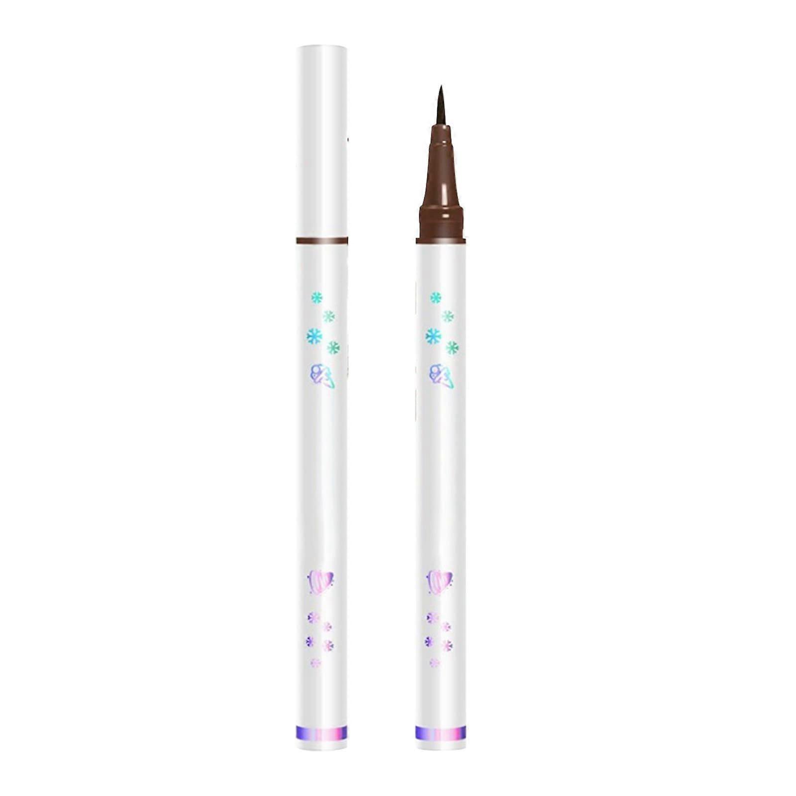 Waterproof Brown Liquid Eyeliner Pen with Precise Fine Tip, Quick Dry, Sweatproof Smudgeproof