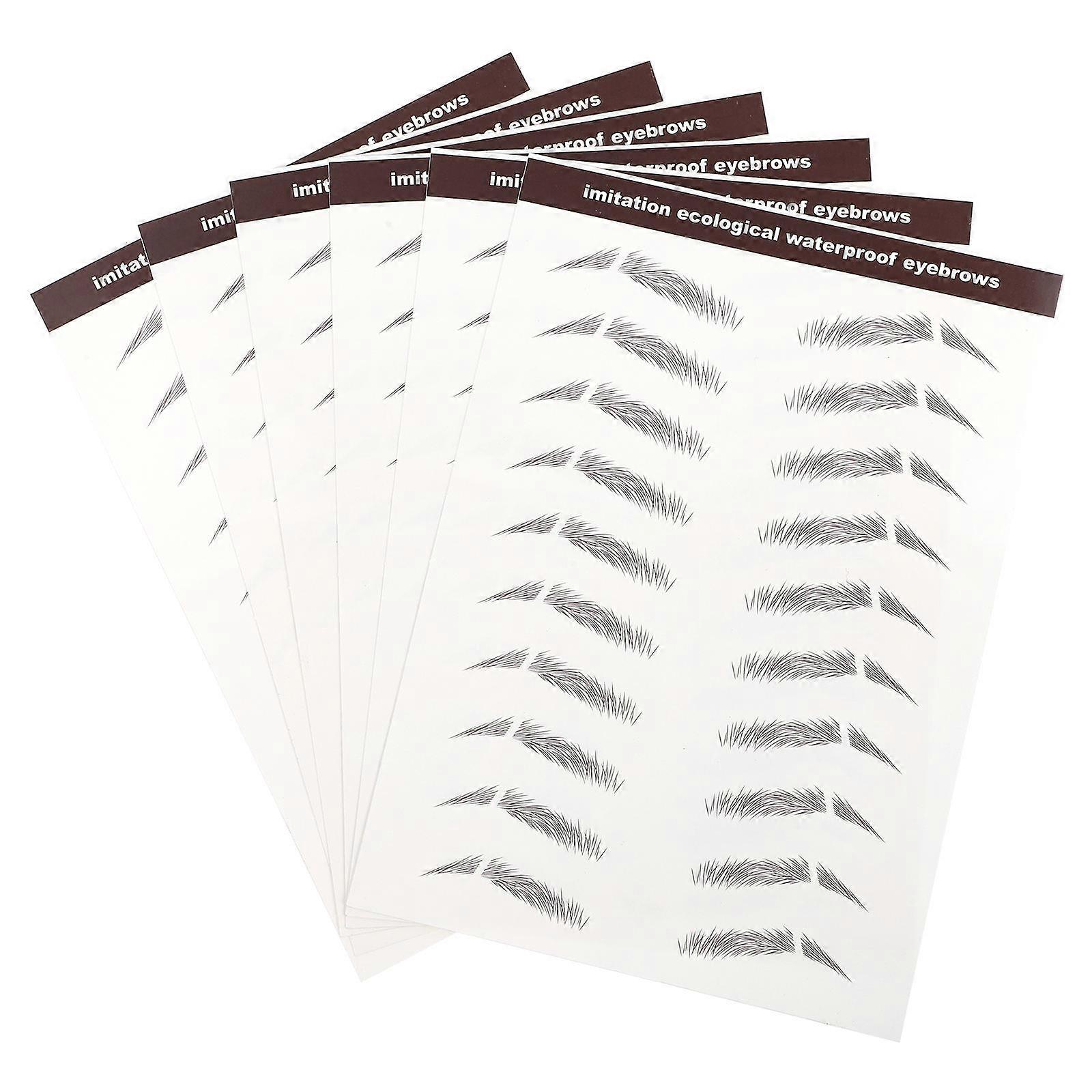False Eyebrows Cosmetics Hair Like Eyebrows for 48Pcs Brown Stickers