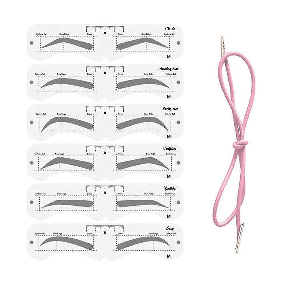 Eyebrow Stencil Shaping Kit with 24 Brow Shape Options and Elastic Band for Beginners Reusable