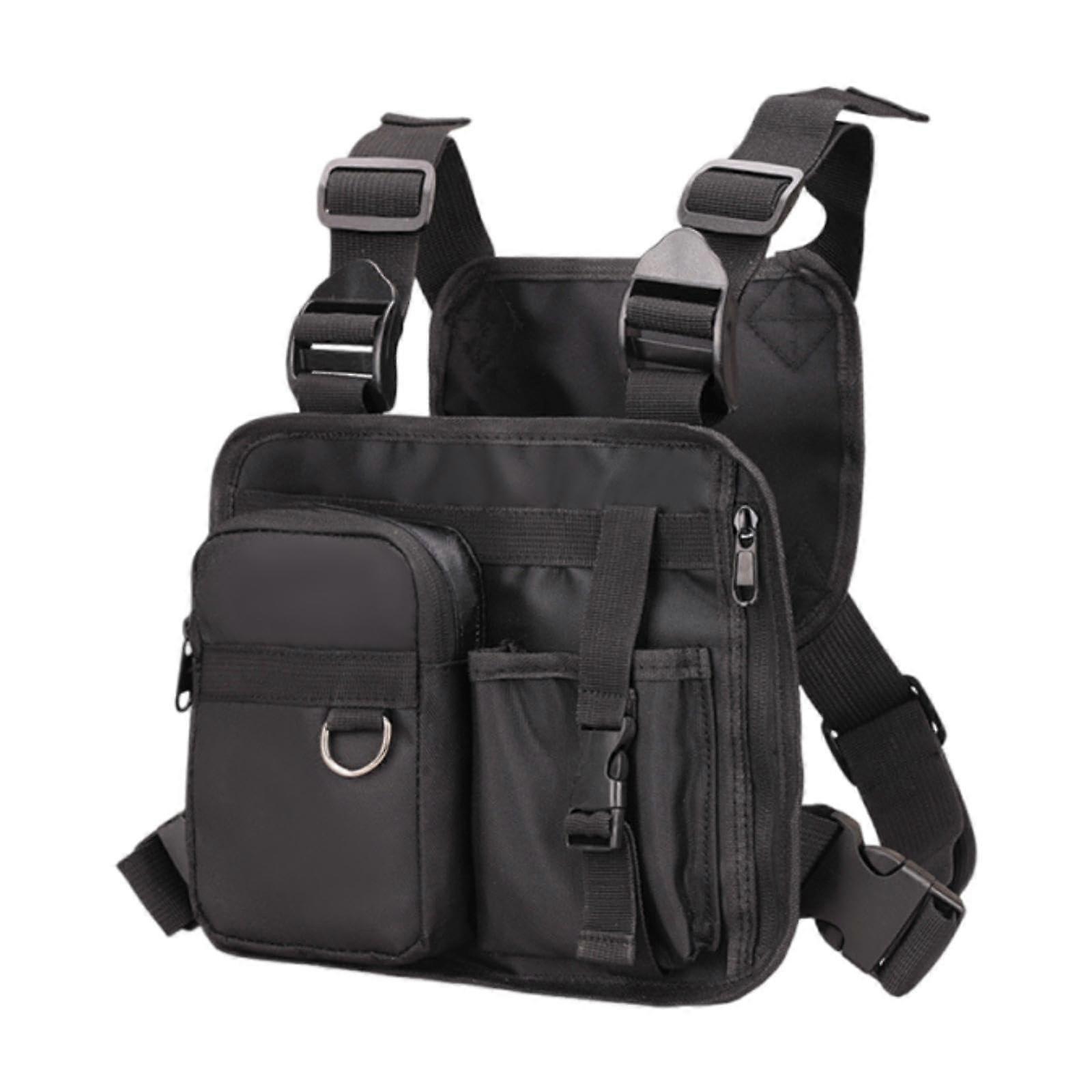 Adjustable Chest Rig with Multiple Pockets Lightweight Cycling Vest Bag for Hiking and Training