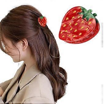Strawberry Hair-Clips, Cute Fruit Hairs Claw Clips for Women & Girls, Small Fun Hairs-Accessories, Sweet Summer Hair Clamps, Party Favors, Daily Wear 