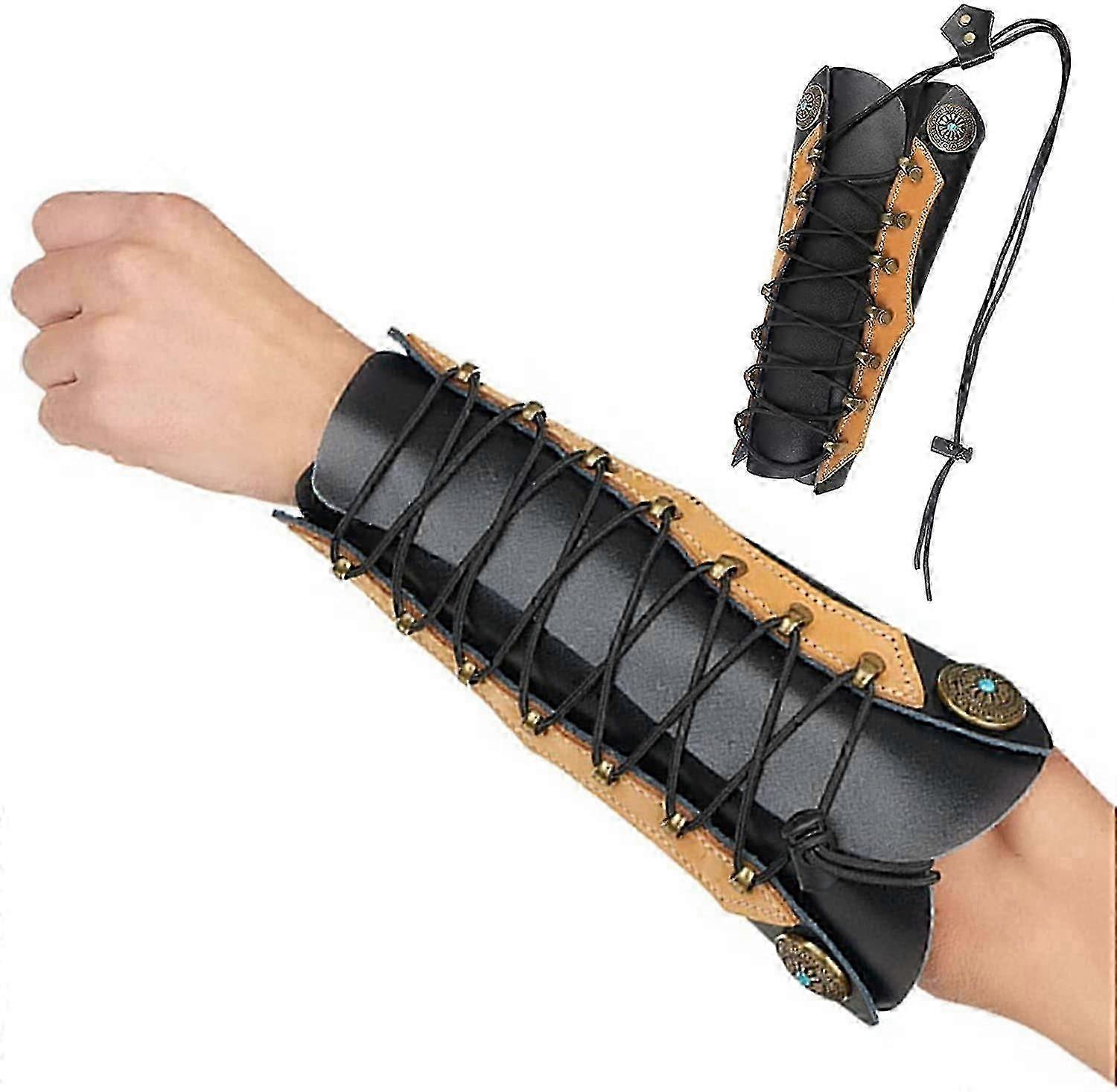 Leather Archery Arm Guards, Adjustable Forearm Guard Protective Gear