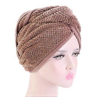 Sofort-Haartrocknungshandtuch für Damen, verdickte Korallenfleece-Duschhaube mit absorbierender Wirkung