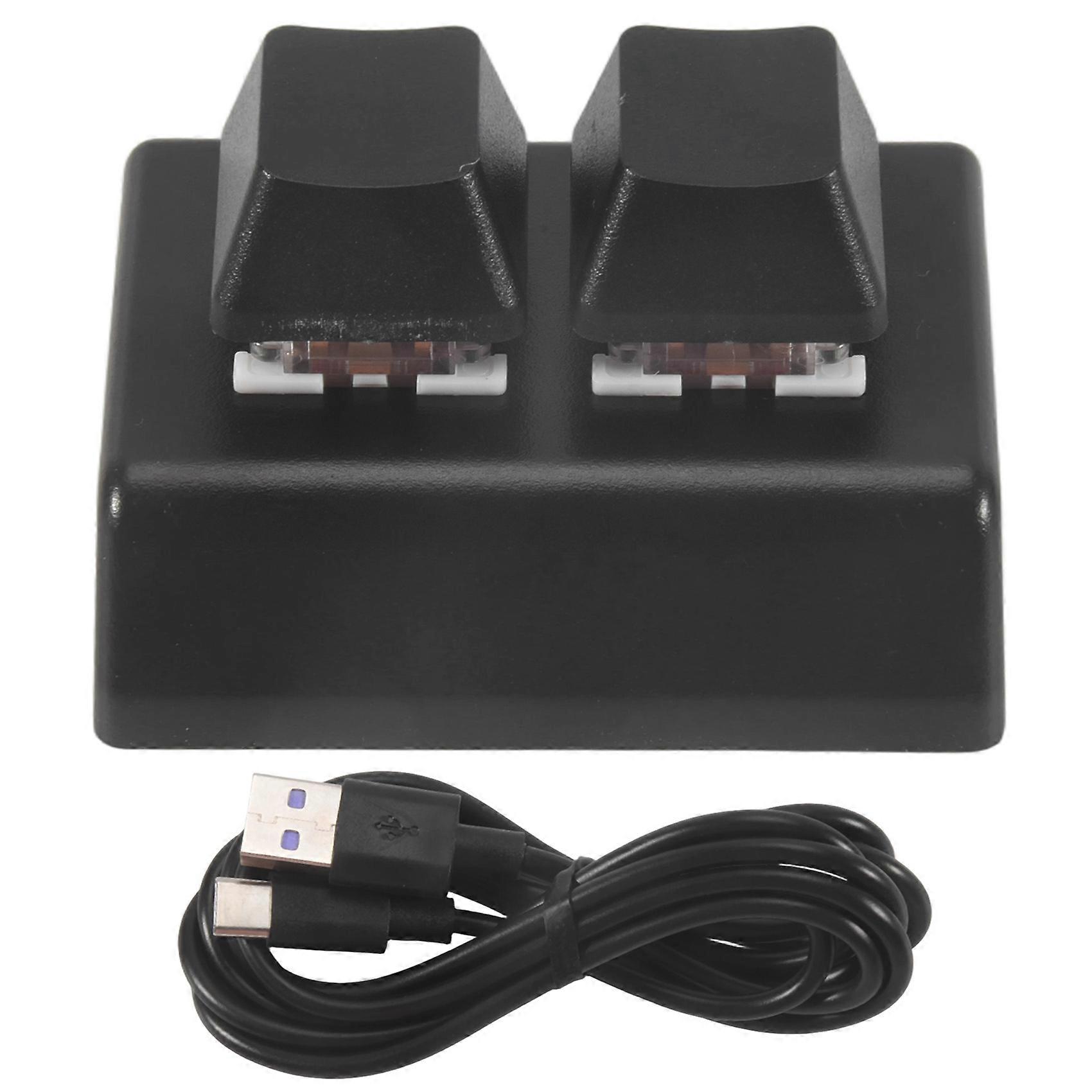 2 Keys Macro Programming Keyboard RGB Mini Keyboard Red Switch,Black