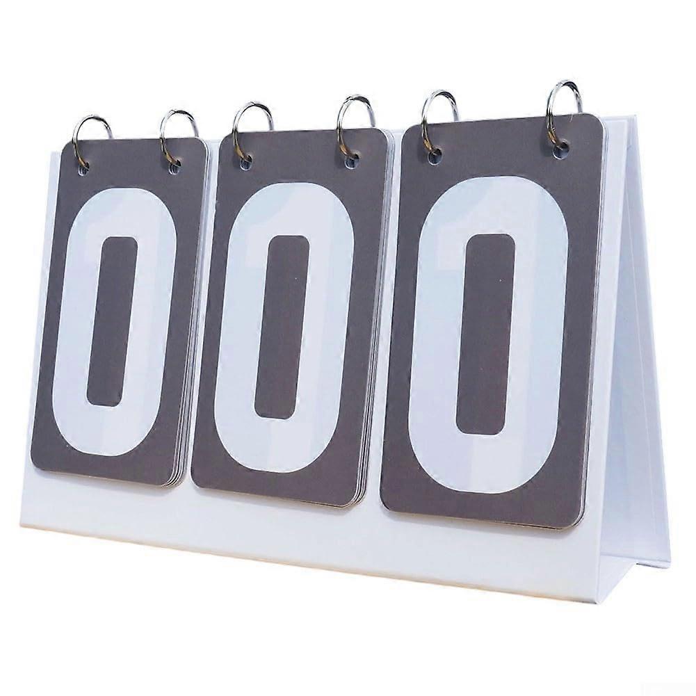 Portable Tabletop Scoreboard Flipper with Definition Numbers, Foldable Waterproof Design (Gray)