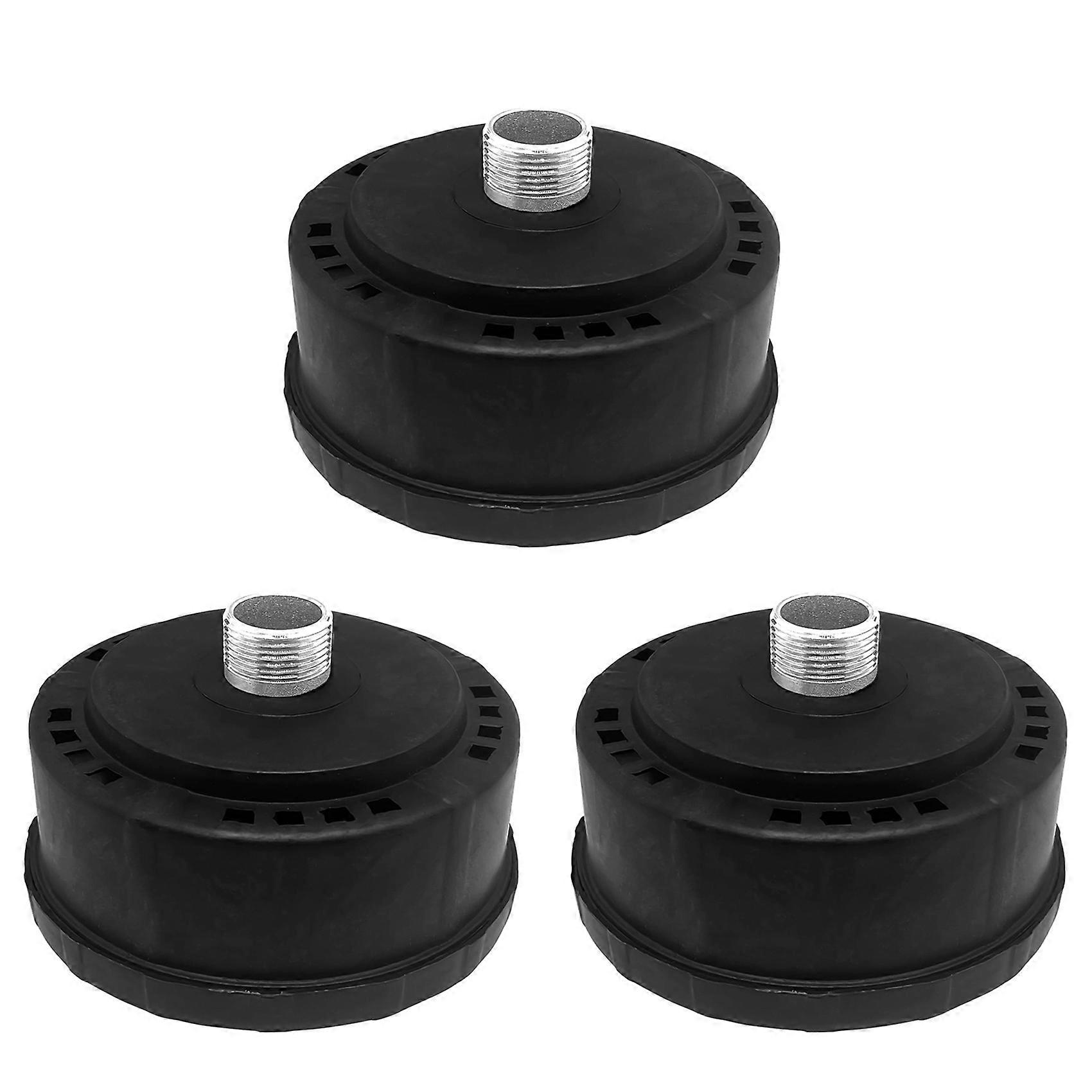 3pcs 25mm/1Inch Air Compressor Noise Reducer Silence Filter,Plastic Shell Round Muffler Filter
