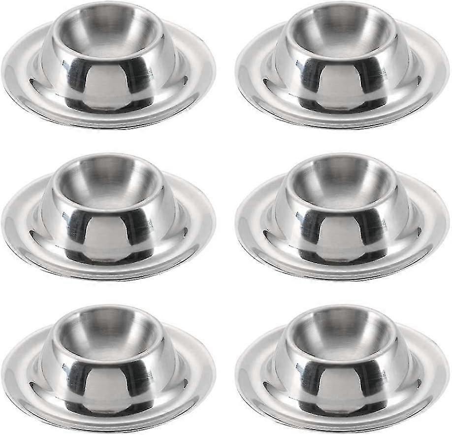 Rustfritt stål Egg Cup Egg Holder Sett med 6 Egg Cup Set Polert Stackable