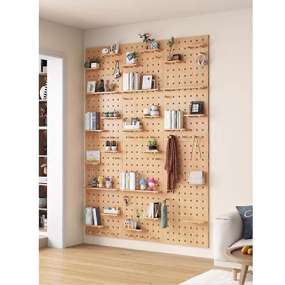 Pegboard Wall Organizer 60x120cm Natural Modular Display Panel for Bedroom and Office Storage