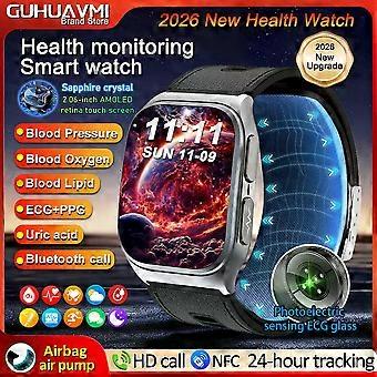 ECG+PPG Smartwatch Men Blood oxygen Blood Pressure Air pump+airbag type Bluetooth Call Health NFC Smart Watch 2026 New upgrade -CNN