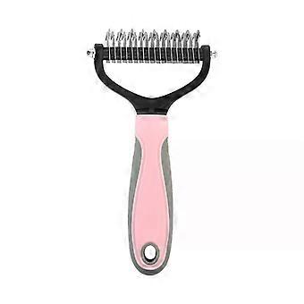 Cat Hair Removal Comb Dog Hair Removal Brush Stainless Steel Double Sided Pet Grooming Brush Removing Tangles Cat Accessories