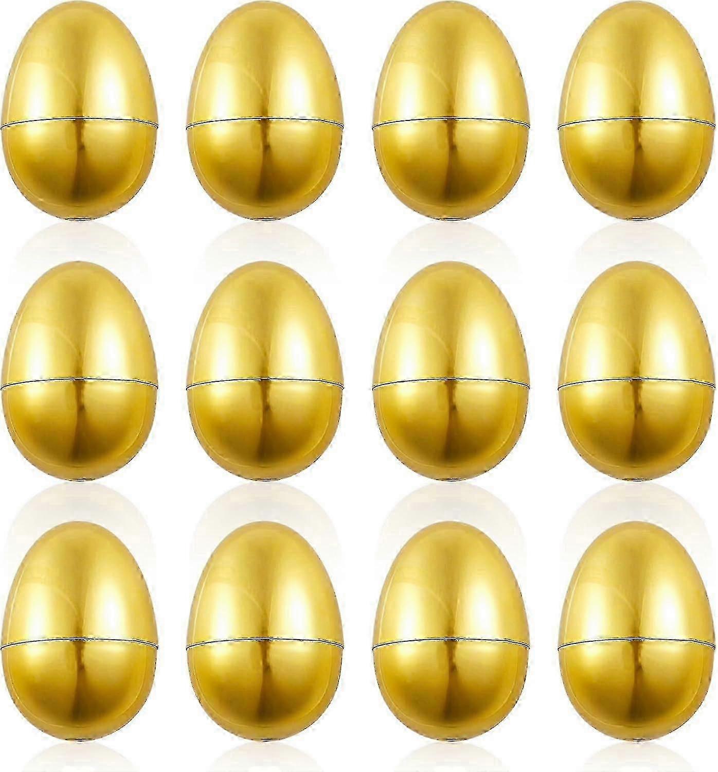12pcs Golden Easter Eggs, Fillable Easter Eggs Plastic Easter Eggs Empty Easter