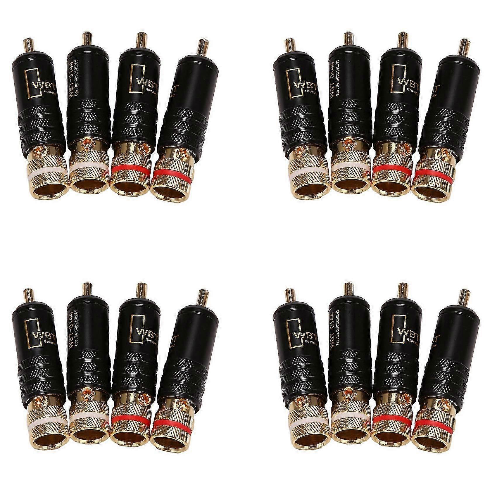 16Pcs Rca Locking Plugs Audio Video Connectors