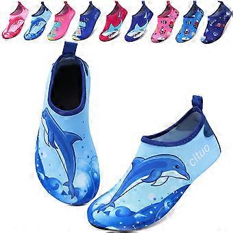 Waterschoenen voor kinderen (meisjes en jongens) maat 9.5-10, sneldrogende outdoor sokken voor peuters, geschikt voor strand, zwembad en surfen (W02, lichtblauw).