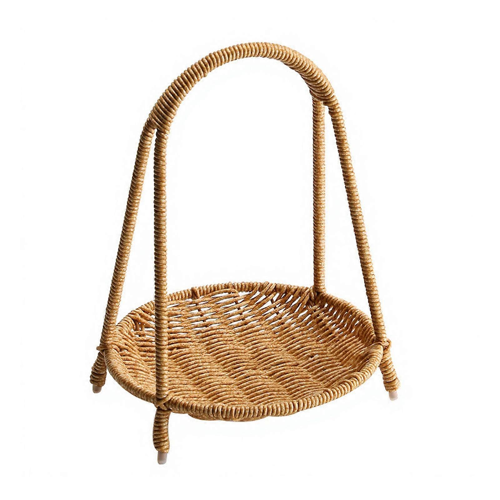 Rattan Serving Tray with Stackable Design for Cupcakes and Vegetables for Kitchen