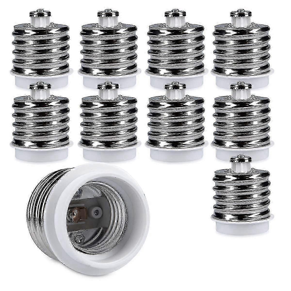 10x Socket Adapter - 10x E40 To E27 Socket Converter - E27 Base Lamp Holder Adapter For Halogen Led Bulb
