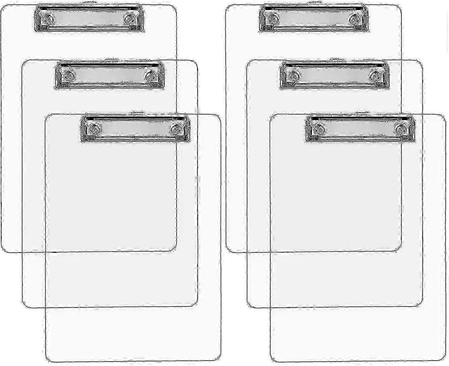 6pcs Prancheta A4 - Prancheta de Acrílico Transparente Resistente