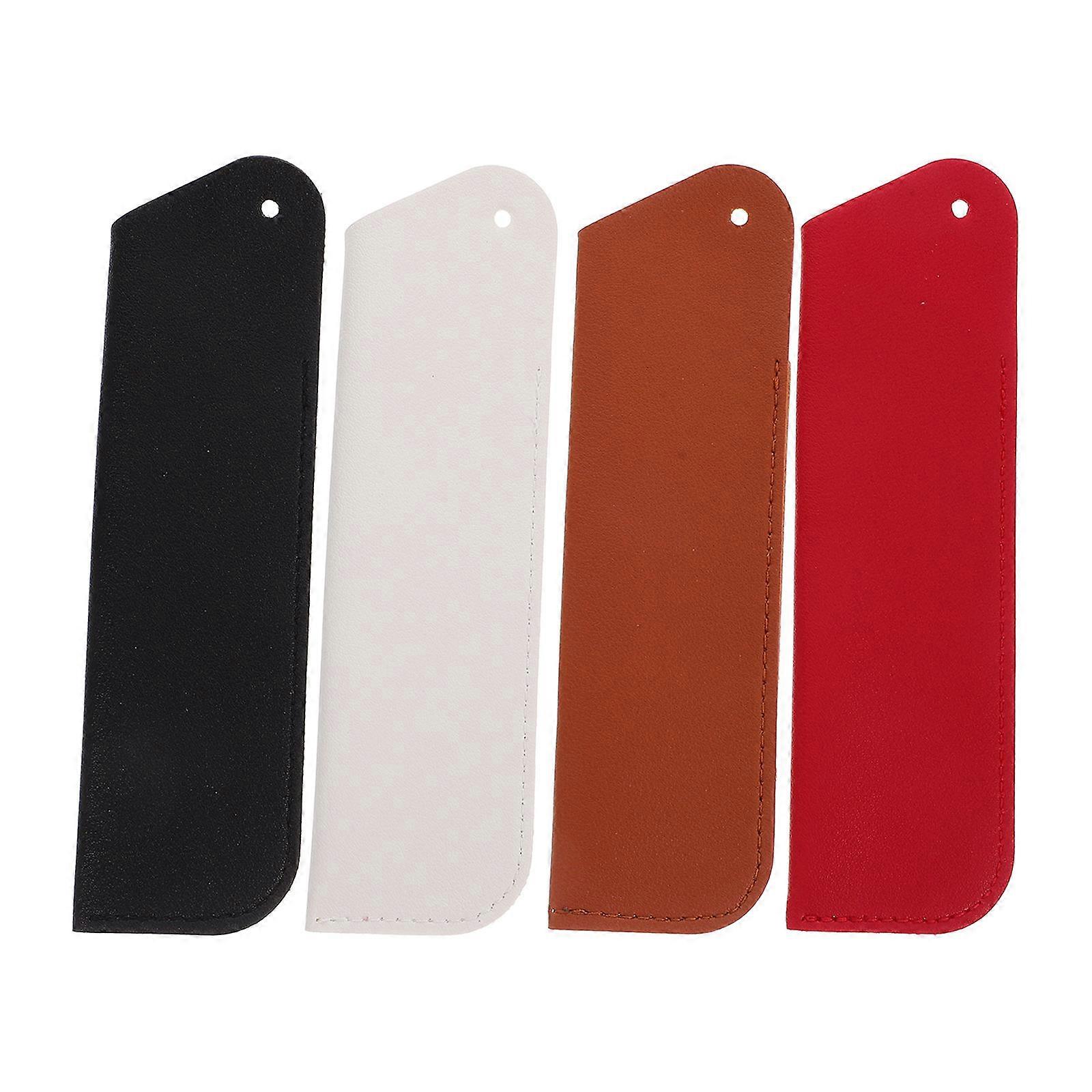 PU Pencil Holder Multi-Function Pencil Bag for 4Pcs Stationery Supply