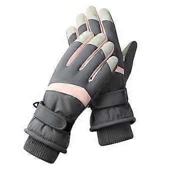 Guantes de esquí de invierno para mujer, guantes de snowboard impermeables con pantalla táctil antideslizante