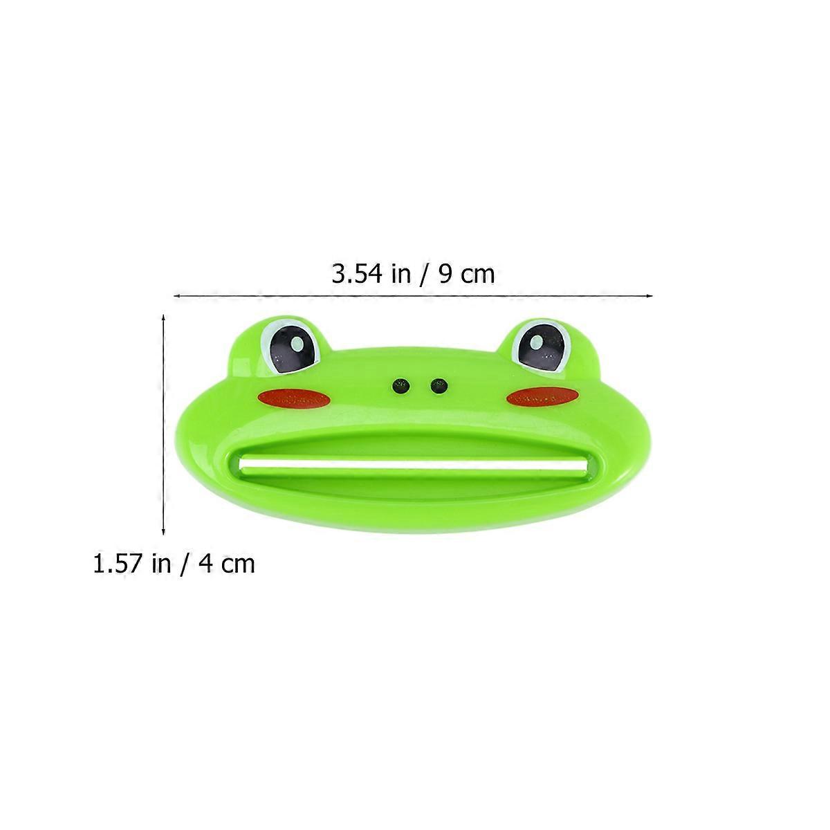 Toothpaste Squeezer Cartoon Toothpaste Dispenser for Bathroom Accessories Green Frog