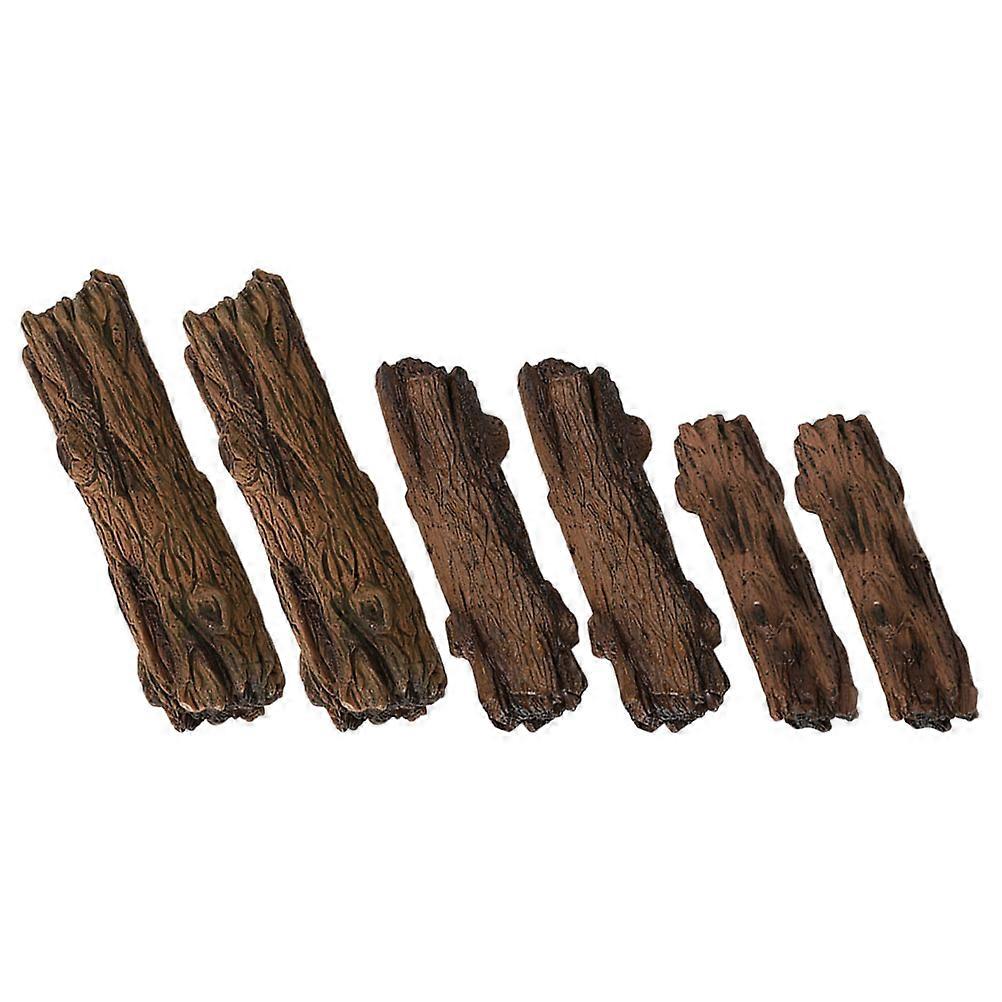 Miniature Scene Stumps Artificial Stump for Decorating 6Pcs Set