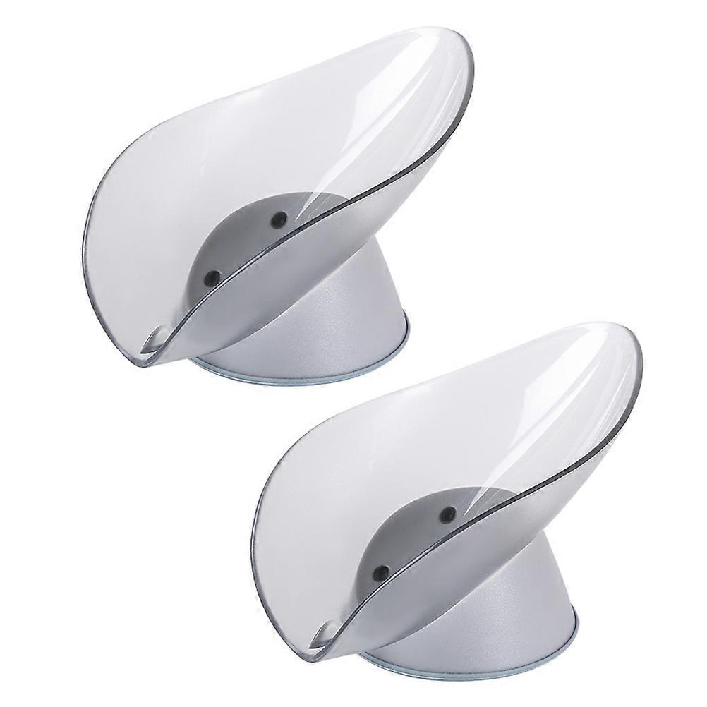Creative Leaf Shape Soap Box Punch-Free for 2Pcs Soap Storage Holders