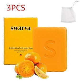 1-3x Swarva Persimmon Seife Bar Körpergeruchskontrolle Deodorant Seife für Männer & Frauen